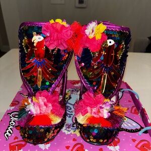 Irregular Choice BELLISSIMA Parrot sequin collection collectible rare heel